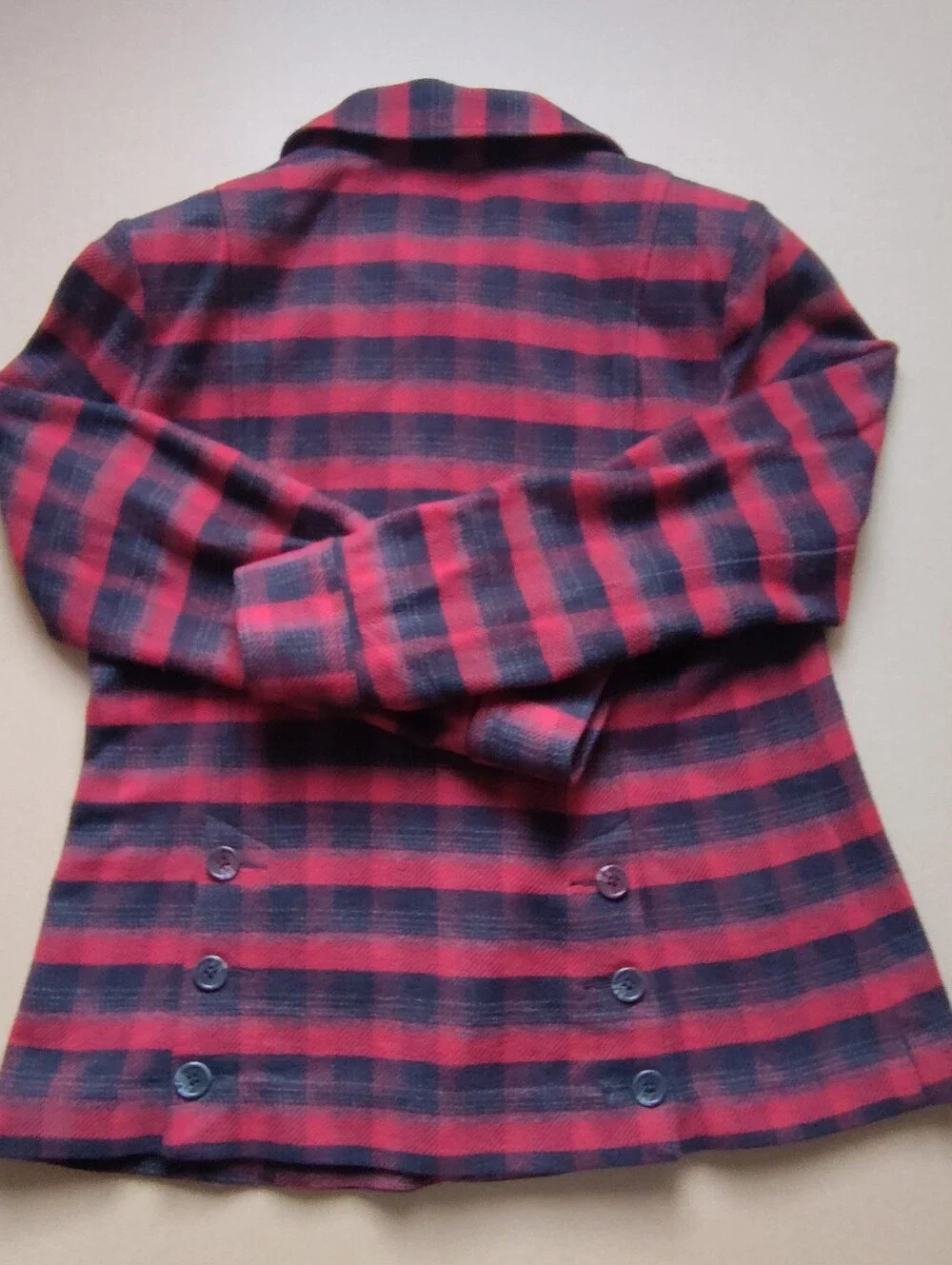 Cabi 3852 Snow Valley Red Plaid Jacket Coat size Medium Peacoat